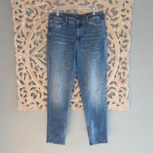 J. Jill Jeans Women's Size 12 R Blue Denim Boyfriend Straight Leg Ankle Mid-Rise